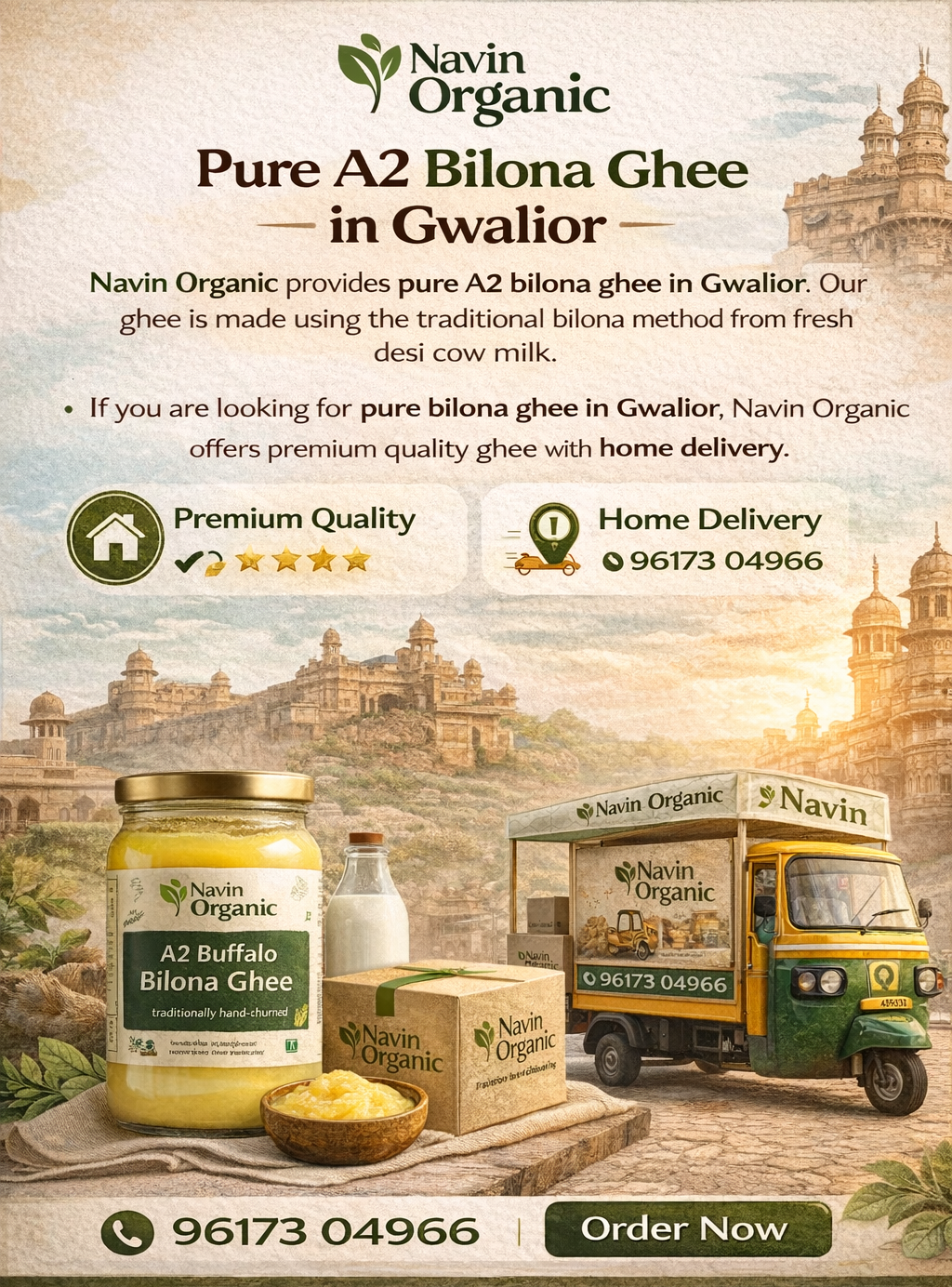 Pure A2 Bilona Ghee in Gwalior | Navin Organic