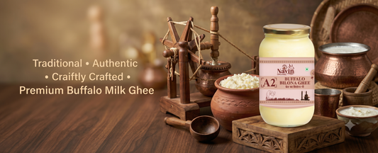 शुद्ध घी निर्माता ग्वालियर | A2 देसी बिलौना घी – Navin Organic