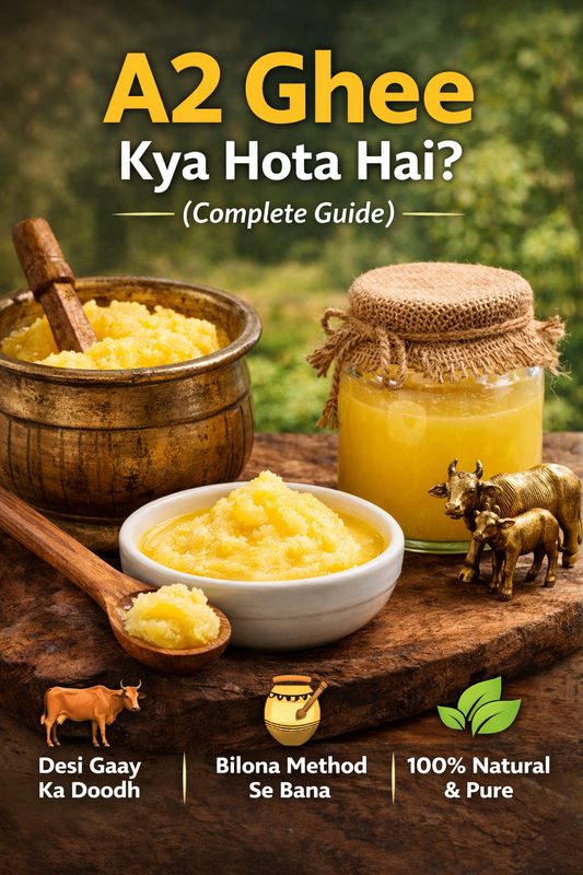 A2 ghee kya hota hai – desi cow bilona ghee guide Navin Organic 100% pure and natural