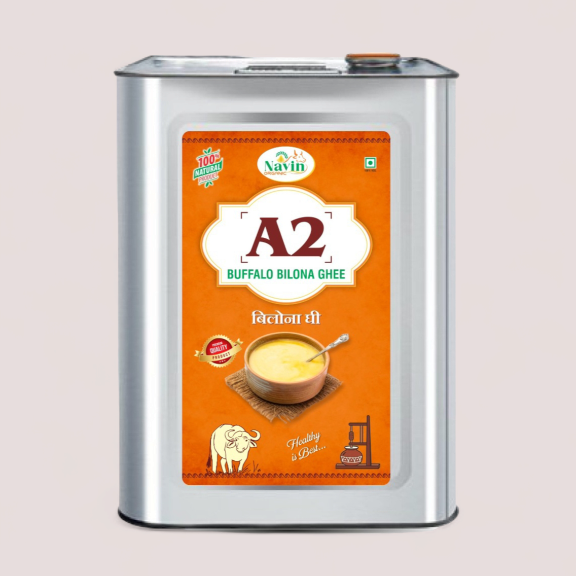 A2 Buffalo Bilona Ghee Tin (5L)