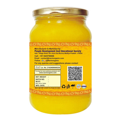 Navin Organic A2 Gir Cow Bilona Ghee | Pure Desi Cow Ghee | Handmade | 100% Natural