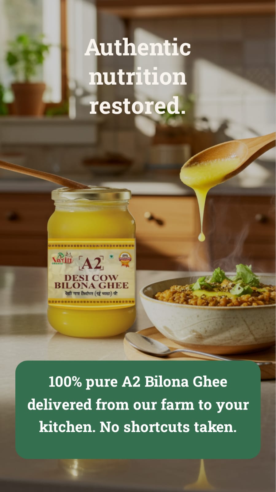 Navin Organic A2 Desi Cow Bilona Ghee | Pure Handmade Ghee | 100% Natural & Chemical Free